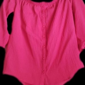 ✨️2✨️Reitmans Cold Shoulder, Hot Pink Top